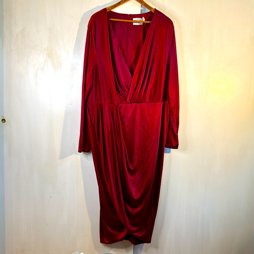 Altuzarra for Target 2X Maroon Satin Dress